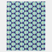 Cute Space Creature And Bunny Rabbit フリースブランケット (正面)