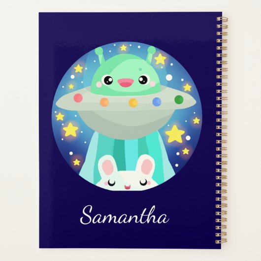 Cute Space Creature And Bunny Rabbit プランナー手帳 (裏面)