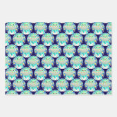 Cute Space Creature And Bunny Rabbit ラッピングペーパーシート (正面)