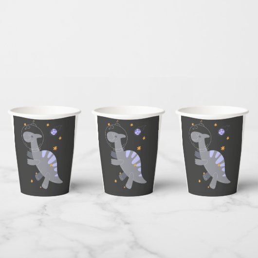 Cute Space Dinosaur Birthday Party Cup for Boys 紙コップ (複数)