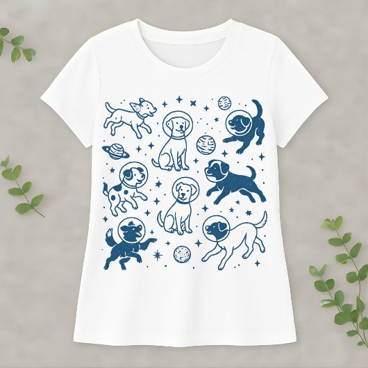 Cute Space Dog Funny Astronaut Galaxy Lover Gift Tシャツ