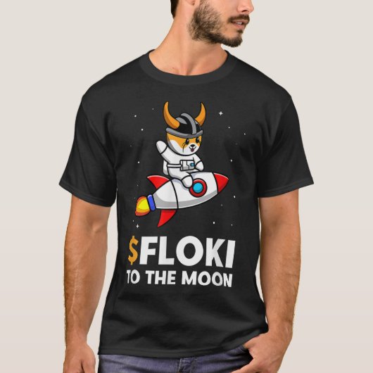 Cute Space Dog Rocket Meme Design Tシャツ (正面)