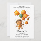 Cute Space Explorer Birthday Card 招待状 (正面)