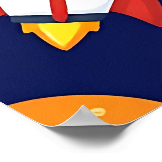 Cute Space Explorer Kids Pattern ポスター (角)