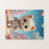 Cute Space Kitten Astronaut Jigsaw Puzzle ジグソーパズル (横)