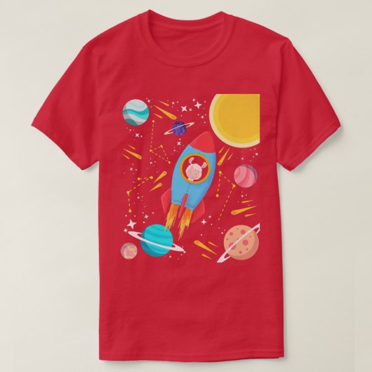 Cute Space Llama Astronaut Alpaca Tシャツ (デザイン正面)