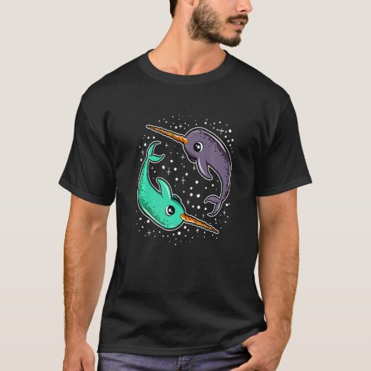 Cute Space Narwhals Narwhal  Outerspace Tシャツ (正面)