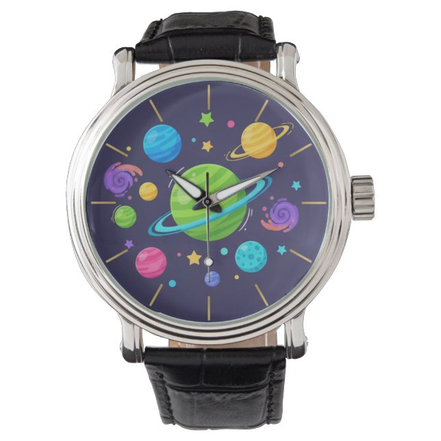Cute Space Planets Watch 腕時計 (正面)