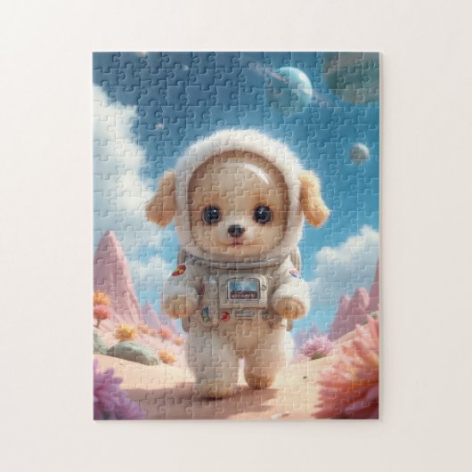 Cute Space Puppy Puzzle ジグソーパズル (縦)