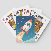 Cute space rocket blasting off トランプ (裏面)