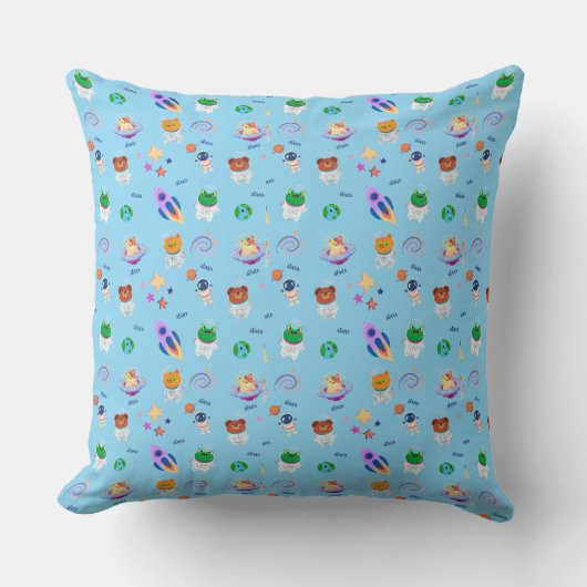Cute Space Throw Pillow クッション (正面)