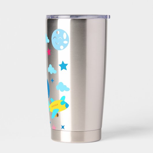 Cute Spacecraft Rocket Ships Pattern 保温保冷タンブラー (左面)