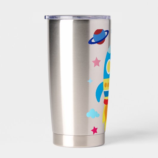 Cute Spacecraft Rocket Ships Pattern 保温保冷タンブラー (右面)