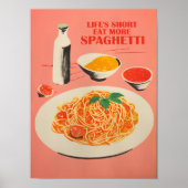 Cute Spaghetti Wall Print Retro Kitchen Wall Art   ポスター (正面)