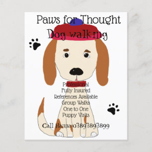 Cute Spaniel Dog walking Dog Groomer チラシ