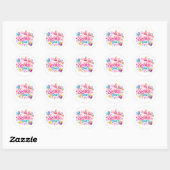 Cute Sparkle Time Girly Aesthetic Sticker Design ラウンドシール (シート)