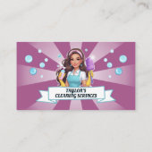 Cute Sparkly Maid House Cleaning Service 名刺 (裏面)