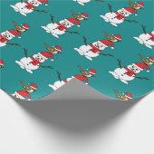 Cute Sparrow on Snowman ラッピングペーパー (角)