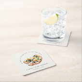 Cute Special Delivery Pizza Baby Shower Party スクエアペーパーコースター (インサイチュ)