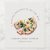 Cute Special Delivery Pizza Baby Shower Party ワインラベル (シングルラベル)
