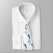 Cute sperm whale blowing bubbles cartoon ネクタイ (タイ)