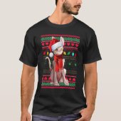 Cute Sphynx Cat Wearing Santa Hat Celebrate Christ Tシャツ (正面)
