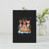 Cute Sphynx Santa Hat Christmas Light Xmas 招待状 (スタンド正面)