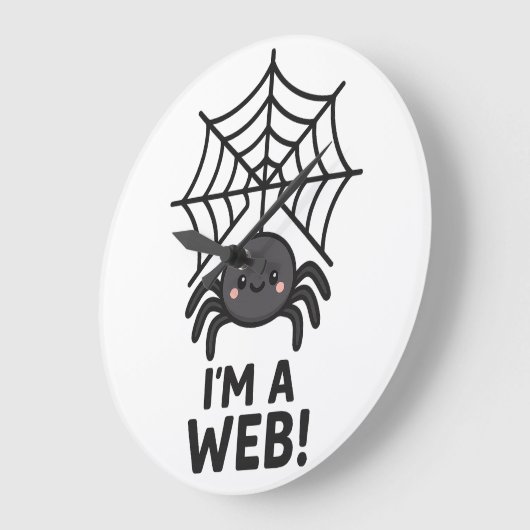 Cute Spider Sticker 🕷️✨ | Cartoon Web Fun" ラージ壁時計 (傾斜)
