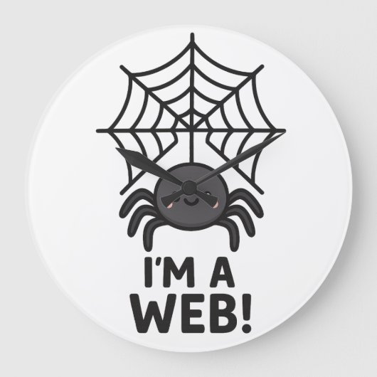 Cute Spider Sticker 🕷️✨ | Cartoon Web Fun" ラージ壁時計 (正面)