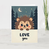 Cute Spiky Hedgehog Love You Card カード (正面)