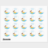 Cute splash girl's pool party birthday stickers ラウンドシール (シート)