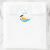 Cute splash girl's pool party birthday stickers ラウンドシール (バッグ)