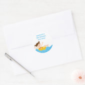 Cute splash girl's pool party birthday stickers ラウンドシール (封筒)
