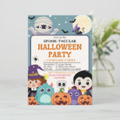 Cute Spooktacular Halloween Costume Party Kids 招待状 (スタンド正面)