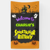 Cute Spooktacular Halloween Fun Birthday Welcome 横断幕 (縦)