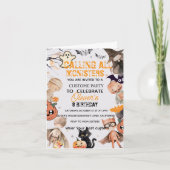 Cute Spooktacular Monster  Kids Birthday Invition 招待状 (正面)