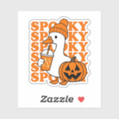 Cute Spooky Duck & Pumpkin Halloween Sticker シール (シート)