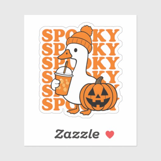 Cute Spooky Duck & Pumpkin Halloween Sticker シール (シート)