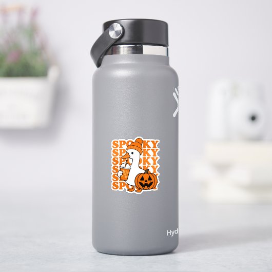Cute Spooky Duck & Pumpkin Halloween Sticker シール (HydroFlask)