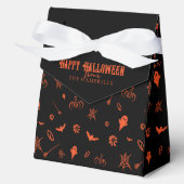 Cute Spooky Ghost Black Orange Halloween フェイバーボックス (正面)