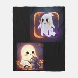 cute spooky ghost blanket フリースブランケット