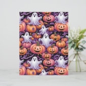 Cute Spooky Ghosts & Jack-o'-Lantern Pattern Paper (スタンド正面)