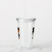 Cute Spooky Halloween Black and Orange アクリルタンブラー (左)