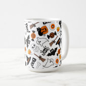 Cute Spooky Halloween Black and Orange コーヒーマグカップ (正面右)