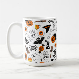 Cute Spooky Halloween Black and Orange コーヒーマグカップ