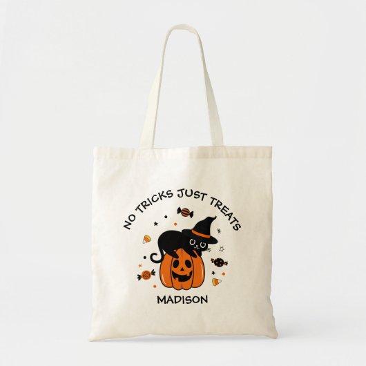 Cute Spooky Halloween Black and Orange トートバッグ (正面)