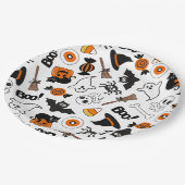 Cute Spooky Halloween Black and Orange ペーパープレート (アングル)
