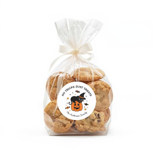 Cute Spooky Halloween Black and Orange ラウンドシール