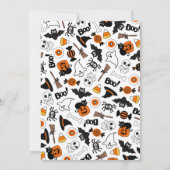 Cute Spooky Halloween Black and Orange 招待状 (裏面)