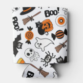 Cute Spooky Halloween Black and Orange 缶クーラー (裏面)